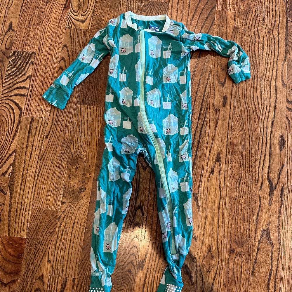 Kickee Pants Footie Pajamas Milk 12-18 Months